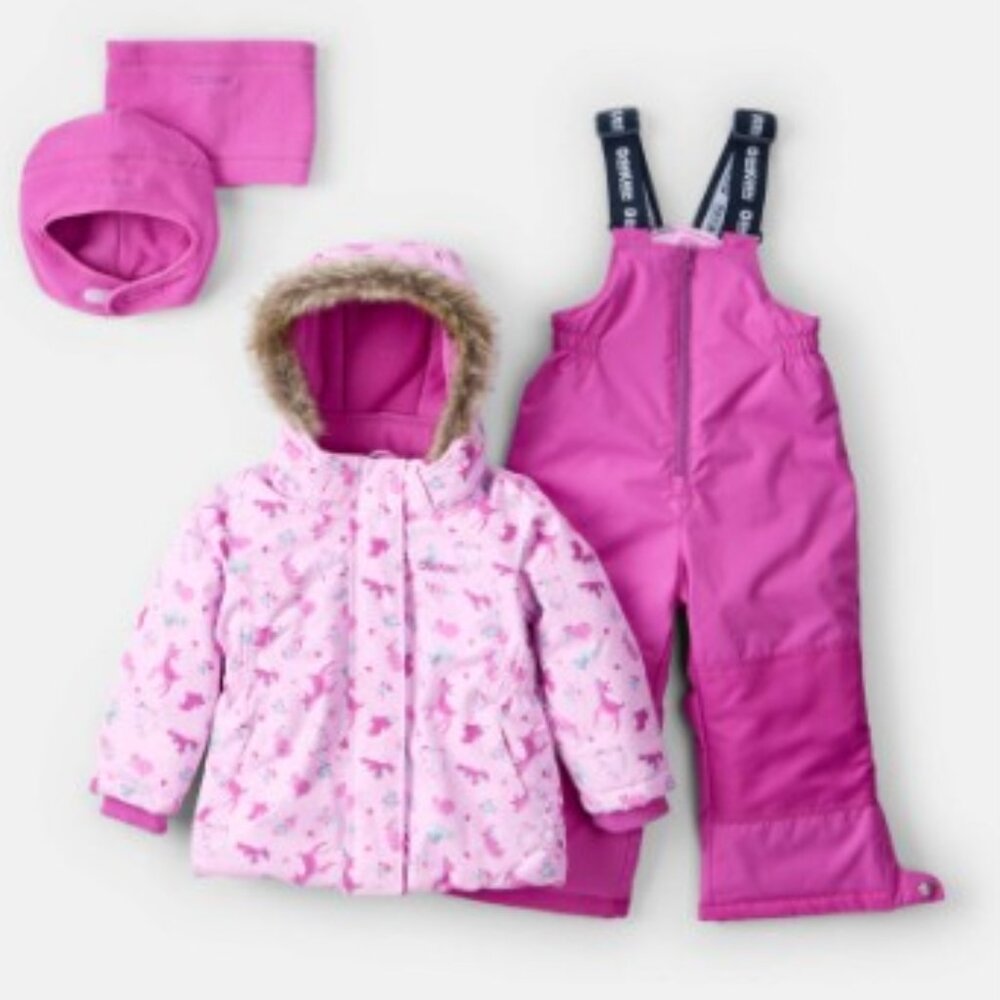OshKosh B'gosh Purple Girls Size 4T Snowsuit - Taslan Printed Set GUC